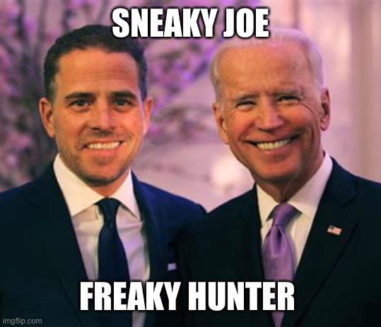 Sneaky and Freaky | SNEAKY JOE; FREAKY HUNTER | image tagged in biden,hunter,loser | made w/ Imgflip meme maker