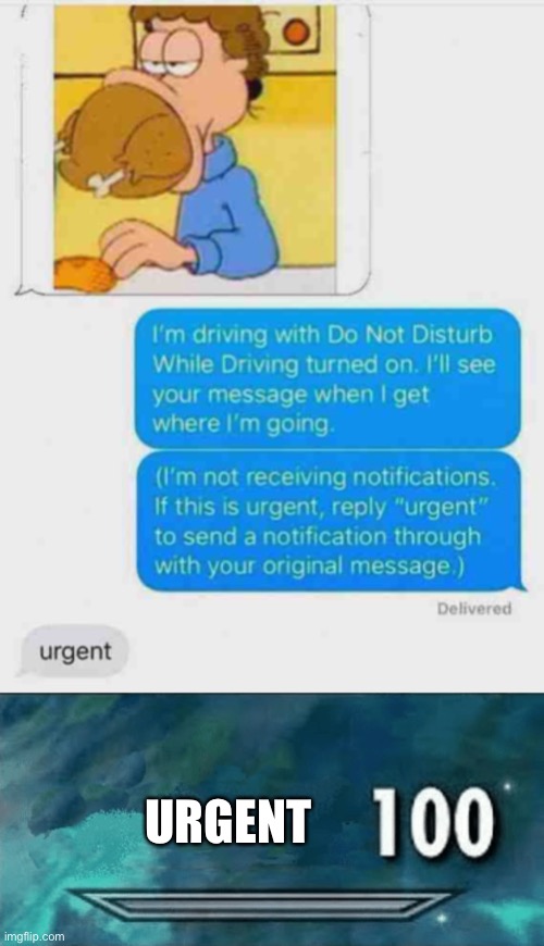 How urgent | URGENT | image tagged in skyrim skill meme,funny,memes,funny memes,texts,texting | made w/ Imgflip meme maker
