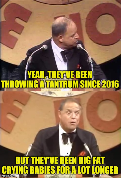 Don Rickles Roast | YEAH, THEY'VE BEEN THROWING A TANTRUM SINCE 2016 BUT THEY'VE BEEN BIG FAT CRYING BABIES FOR A LOT LONGER | image tagged in don rickles roast | made w/ Imgflip meme maker