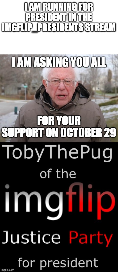 See the comment section for the imgflip Justice Party website | image tagged in memes,bernie i am once again asking for your support | made w/ Imgflip meme maker