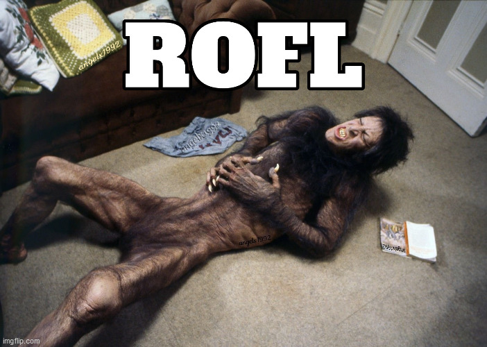 image tagged in rofl,werewolf,horror movie,american werewolf in london,laughing,london | made w/ Imgflip meme maker