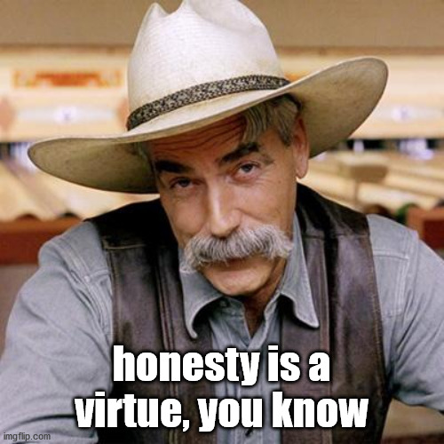 SARCASM COWBOY | honesty is a virtue, you know | image tagged in sarcasm cowboy | made w/ Imgflip meme maker