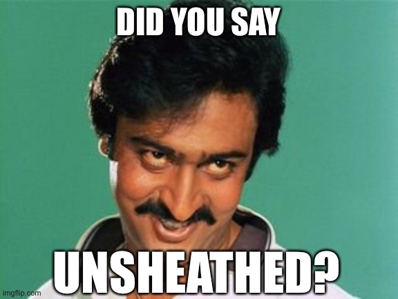 pervert look | DID YOU SAY UNSHEATHED? | image tagged in pervert look | made w/ Imgflip meme maker
