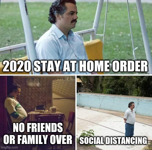 2020 | 2020 STAY AT HOME ORDER; NO FRIENDS OR FAMILY OVER; SOCIAL DISTANCING | image tagged in memes,2020 be like | made w/ Imgflip meme maker