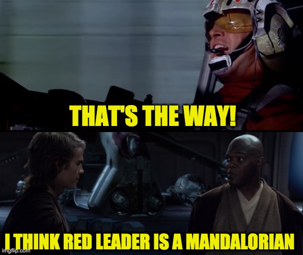 THAT'S THE WAY! I THINK RED LEADER IS A MANDALORIAN | image tagged in a sith lord,this is the way | made w/ Imgflip meme maker