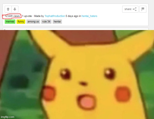 HOLY SH- | image tagged in memes,funny,among us,hentai_haters,suprised pikachu | made w/ Imgflip meme maker