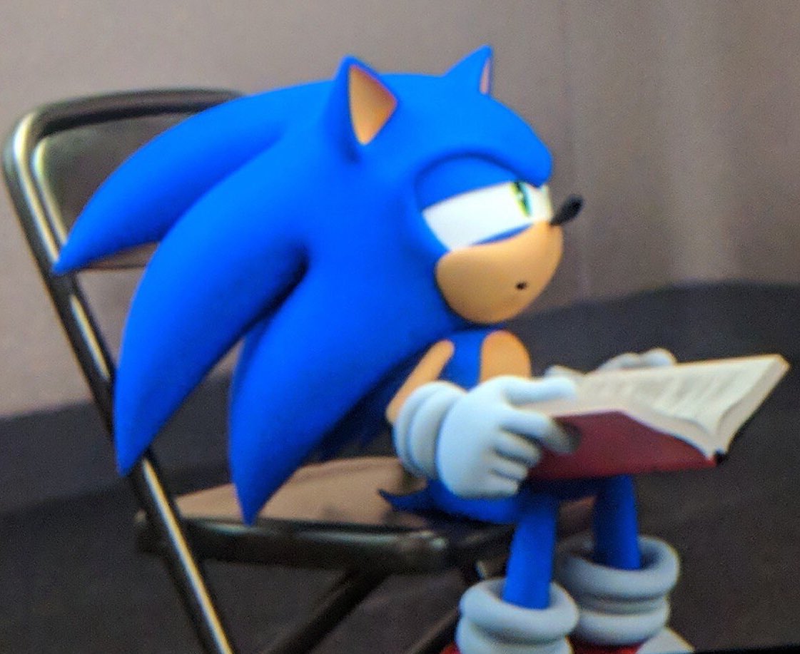 Sonic with book (Tom with newspaper parody) Blank Meme Template