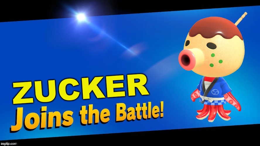 My Fav villager in my island | ZUCKER | image tagged in blank joins the battle,animal crossing,zucker | made w/ Imgflip meme maker