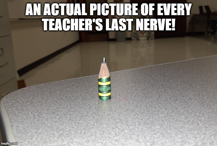 Teachers Nerves | AN ACTUAL PICTURE OF EVERY
TEACHER'S LAST NERVE! | image tagged in teacher,nerves,covid,covid19 | made w/ Imgflip meme maker