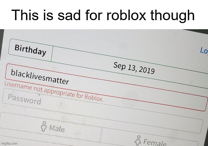 roblox | This is sad for roblox though | image tagged in blm,black lives matter,roblox | made w/ Imgflip meme maker