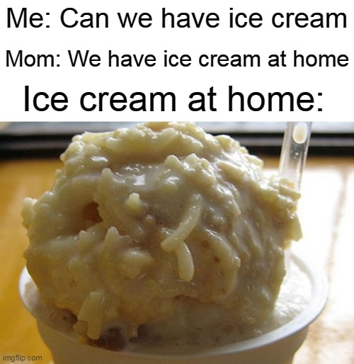 Running out of title ideas ¯\_(ツ)_/¯ | Mom: We have ice cream at home; Me: Can we have ice cream; Ice cream at home: | image tagged in memes,mom can we have,ice cream,so true,oh wow are you actually reading these tags | made w/ Imgflip meme maker