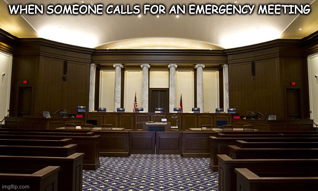 I'LL VOUCH FOR HIM | WHEN SOMEONE CALLS FOR AN EMERGENCY MEETING | image tagged in emergency meeting among us,among us | made w/ Imgflip meme maker