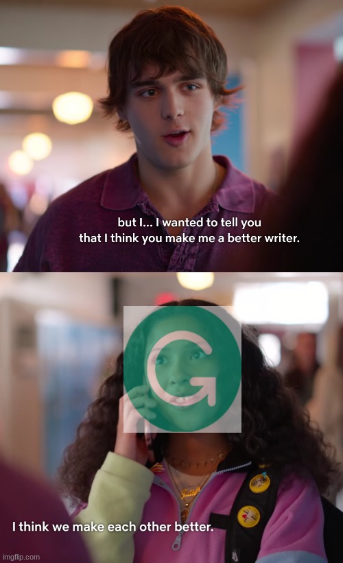 Julie and the Phantoms meets grammarly | image tagged in grammarly | made w/ Imgflip meme maker