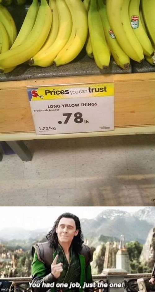 Long yellow things for sale | image tagged in bananas,you had one job just the one | made w/ Imgflip meme maker