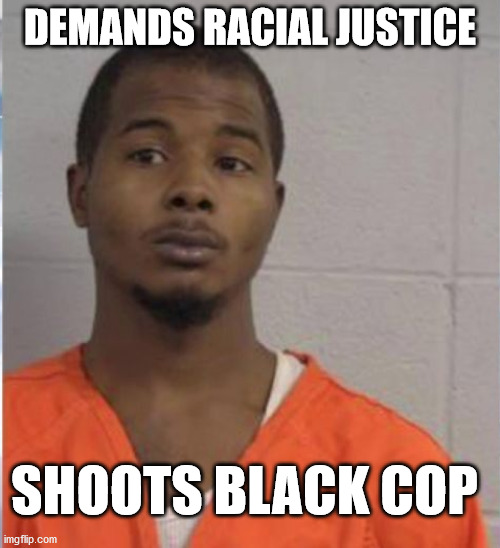 Larynzo Johnson mugshot | DEMANDS RACIAL JUSTICE; SHOOTS BLACK COP | image tagged in larynzo johnson mugshot,louisville,kentucky,cop shooter | made w/ Imgflip meme maker