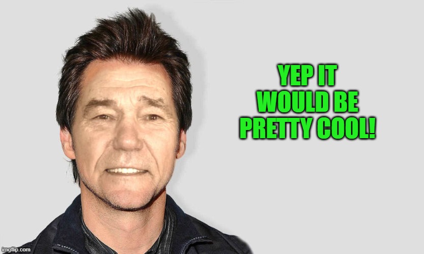 lou carey | YEP IT WOULD BE PRETTY COOL! | image tagged in lou carey | made w/ Imgflip meme maker