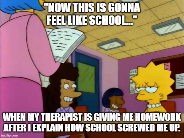 therapist gives me homework