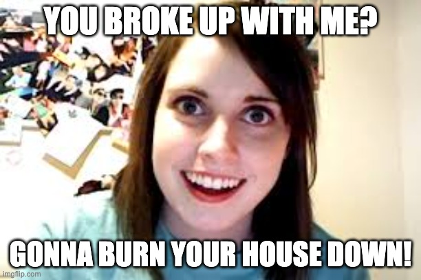 Crazy Ex Girlfriend  | YOU BROKE UP WITH ME? GONNA BURN YOUR HOUSE DOWN! | image tagged in crazy ex girlfriend | made w/ Imgflip meme maker