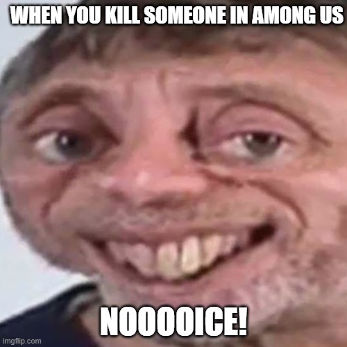 Noice | WHEN YOU KILL SOMEONE IN AMONG US; NOOOOICE! | image tagged in noice | made w/ Imgflip meme maker