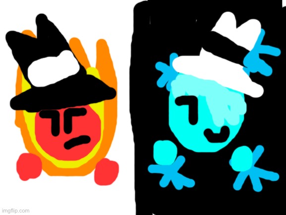 I drew fireball and Iceball as Spy vs Spy for some reason | image tagged in blank white template,spy vs spy,fireball,iceball | made w/ Imgflip meme maker