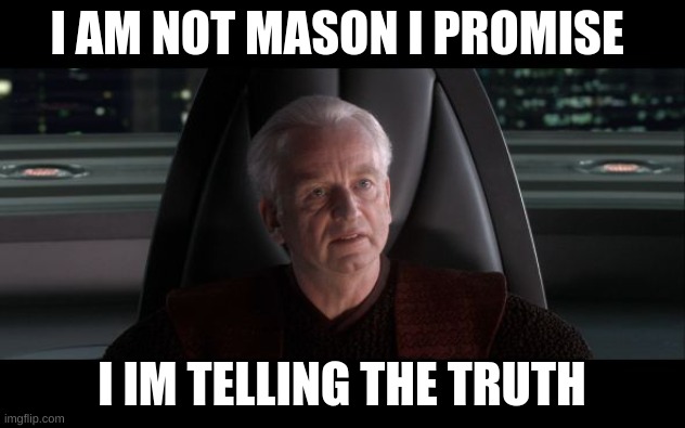 I am the Senate | I AM NOT MASON I PROMISE; I IM TELLING THE TRUTH | image tagged in i am the senate | made w/ Imgflip meme maker