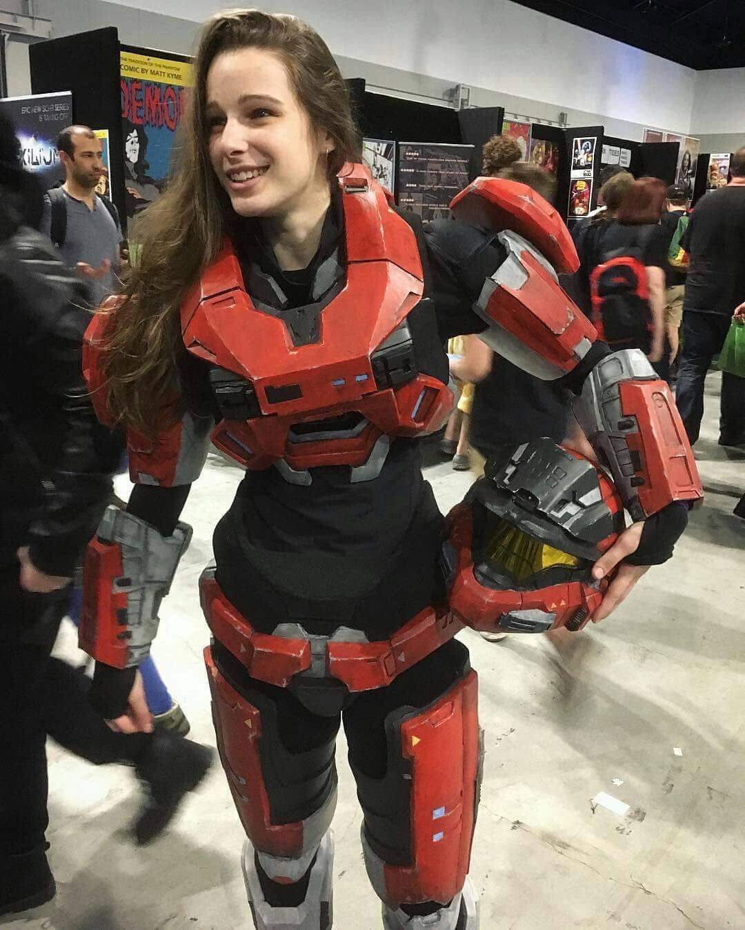 High Quality Halo red spartan cosplay Blank Meme Template