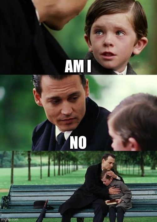 Finding Neverland | AM I; NO | image tagged in memes,finding neverland | made w/ Imgflip meme maker