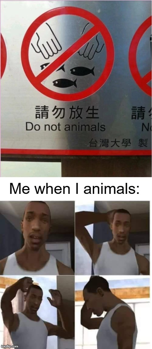 Me when I animals: | image tagged in cj confuso,memes | made w/ Imgflip meme maker