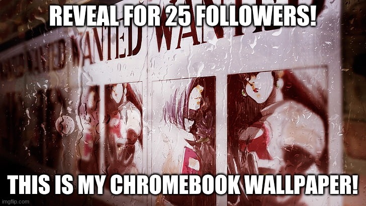 Thanks guys! | REVEAL FOR 25 FOLLOWERS! THIS IS MY CHROMEBOOK WALLPAPER! | made w/ Imgflip meme maker