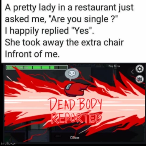 Dead Body Reported. | image tagged in among us,dead body reported | made w/ Imgflip meme maker
