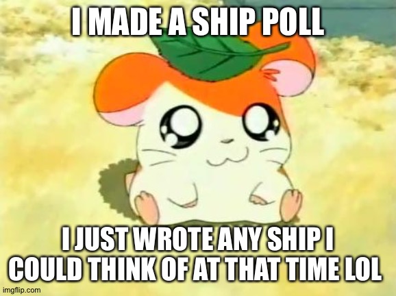 Link in comments | I MADE A SHIP POLL; I JUST WROTE ANY SHIP I COULD THINK OF AT THAT TIME LOL | image tagged in memes,hamtaro | made w/ Imgflip meme maker