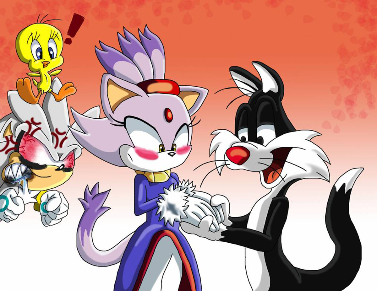 Sylvester & Blaze Blank Meme Template