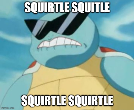 Pokemon | SQUIRTLE SQUITLE; SQUIRTLE SQUIRTLE | image tagged in pokemon | made w/ Imgflip meme maker
