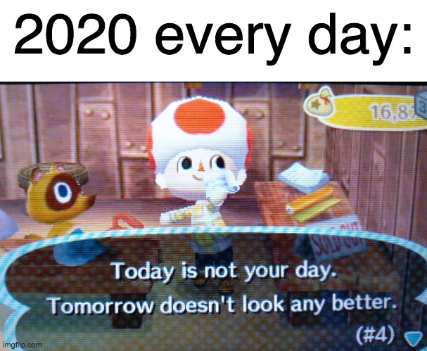 2020 every day: | image tagged in blank white template | made w/ Imgflip meme maker
