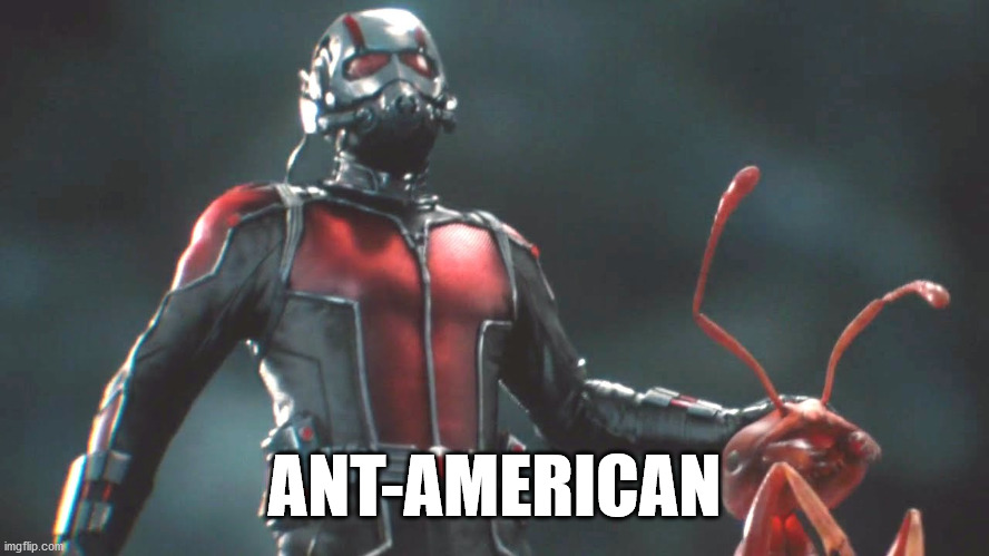 ant man  | ANT-AMERICAN | image tagged in ant man | made w/ Imgflip meme maker