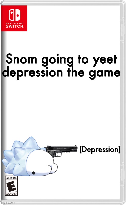 Go Snom Gooo!!! | Snom going to yeet depression the game; [Depression] | image tagged in nintendo switch,memes,funny,snom,pokemon,depression | made w/ Imgflip meme maker
