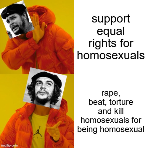 Drake Hotline Bling Meme | support equal rights for homosexuals rape, beat, torture and kill homosexuals for being homosexual | image tagged in memes,drake hotline bling | made w/ Imgflip meme maker