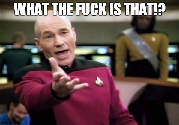 Picard Wtf Meme | WHAT THE FUCK IS THAT!? | image tagged in memes,picard wtf | made w/ Imgflip meme maker