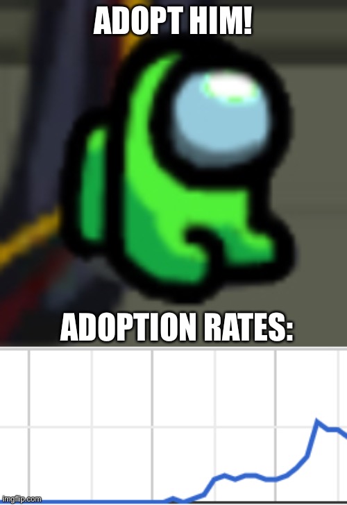 ADOPT HIM! ADOPTION RATES: | image tagged in adopt him | made w/ Imgflip meme maker