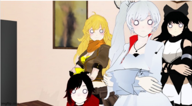 RWBY Oh no | image tagged in rwby disgusted | made w/ Imgflip meme maker