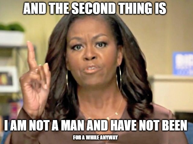 Who is this strange 2020 woman? | AND THE SECOND THING IS; I AM NOT A MAN AND HAVE NOT BEEN; FOR A WHILE ANYWAY | image tagged in obama,biden,memes,funny,2020,shemale | made w/ Imgflip meme maker