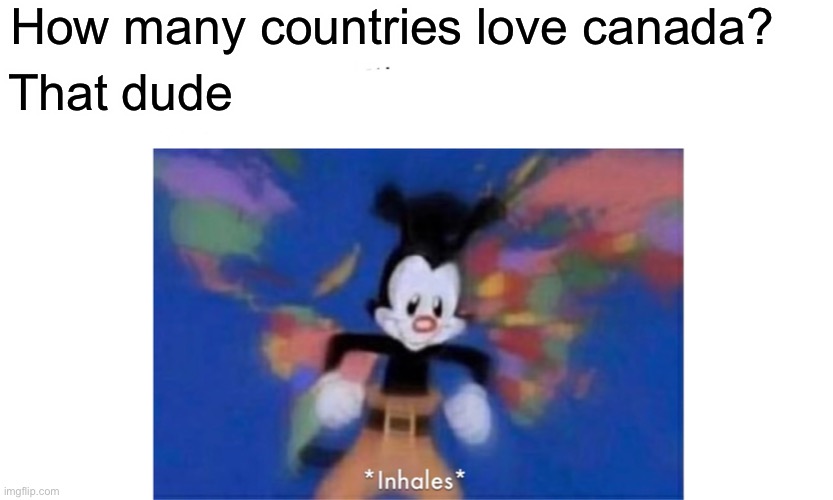 World occupied | How many countries love canada? That dude | image tagged in world occupied | made w/ Imgflip meme maker