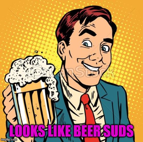 cheers | LOOKS LIKE BEER SUDS | image tagged in cheers | made w/ Imgflip meme maker