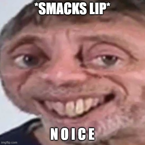 Noice | *SMACKS LIP* N O I C E | image tagged in noice | made w/ Imgflip meme maker