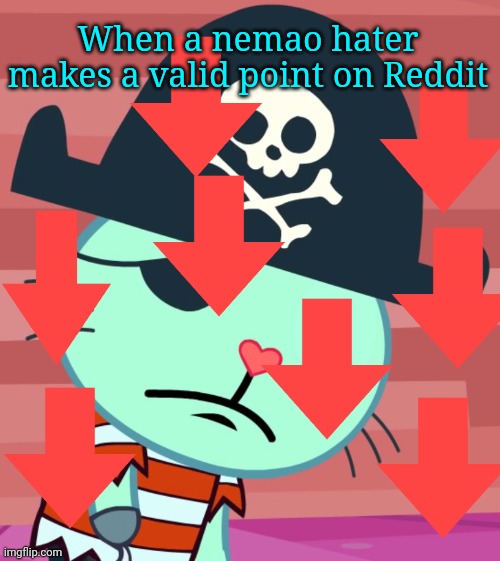 *screams in pain* |  When a nemao hater makes a valid point on Reddit | image tagged in sad russell htf | made w/ Imgflip meme maker