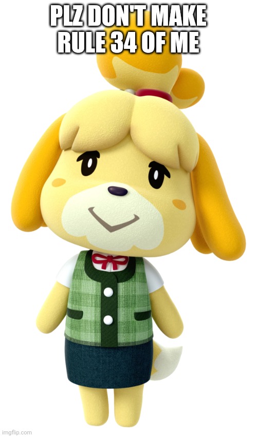 isabelle |  PLZ DON'T MAKE RULE 34 OF ME | image tagged in isabelle,memes,funny | made w/ Imgflip meme maker