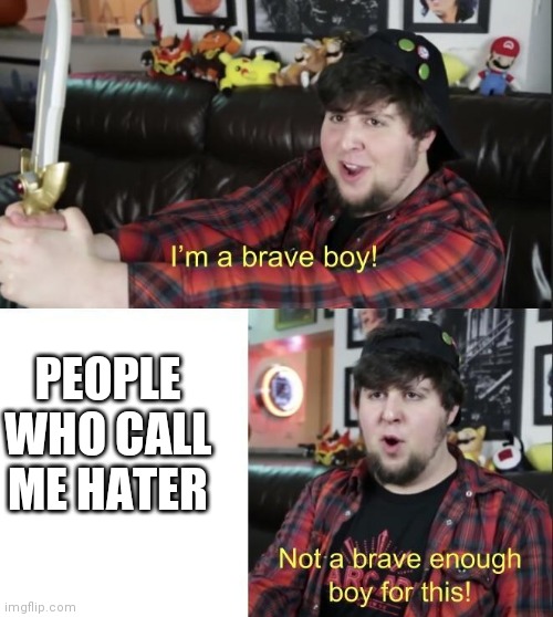 all because I voicing my opinion in tophats stream | PEOPLE WHO CALL ME HATER | image tagged in jontron | made w/ Imgflip meme maker
