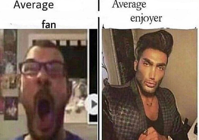 High Quality Average fan vs Average Enjoyer Blank Meme Template