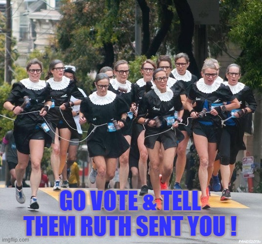 Go Vote & Tell Them Ruth Sent You | GO VOTE & TELL THEM RUTH SENT YOU ! | image tagged in election 2020,trump,biden,putin,rgb,ruth baderginsburg | made w/ Imgflip meme maker