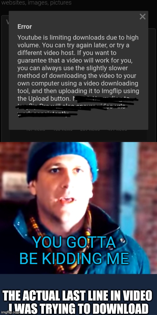 Random Humorous Coincidence | YOU GOTTA BE KIDDING ME; THE ACTUAL LAST LINE IN VIDEO
 I WAS TRYING TO DOWNLOAD | image tagged in download | made w/ Imgflip meme maker